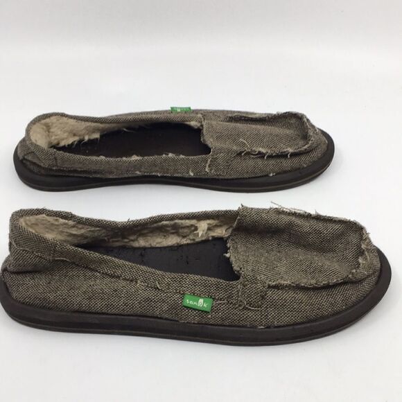 Sanuk Sidewalk Chill Surfers Shorty Tan and Brown Sz 7 - Picture 11 of 15